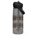 Flip straw water bottle