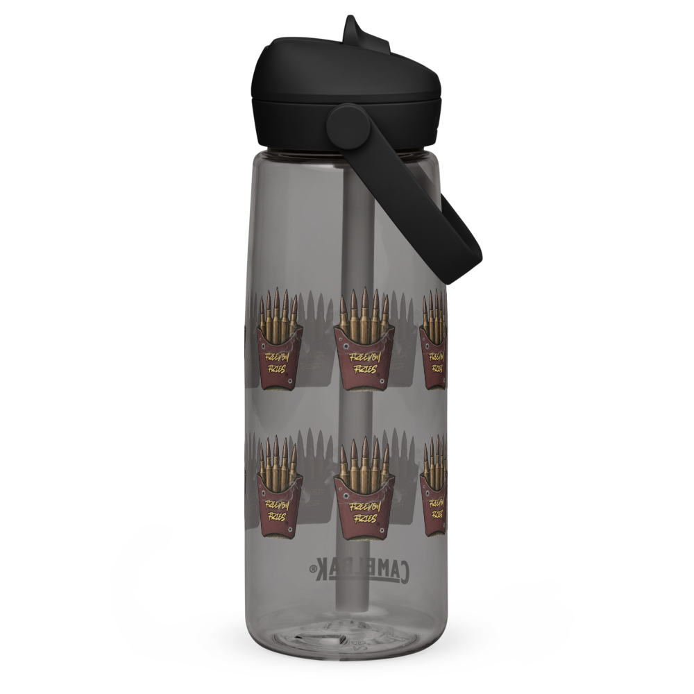 Flip straw water bottle