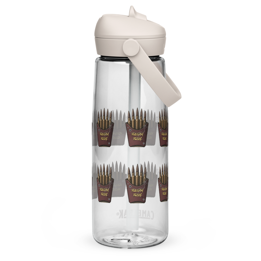 Flip straw water bottle