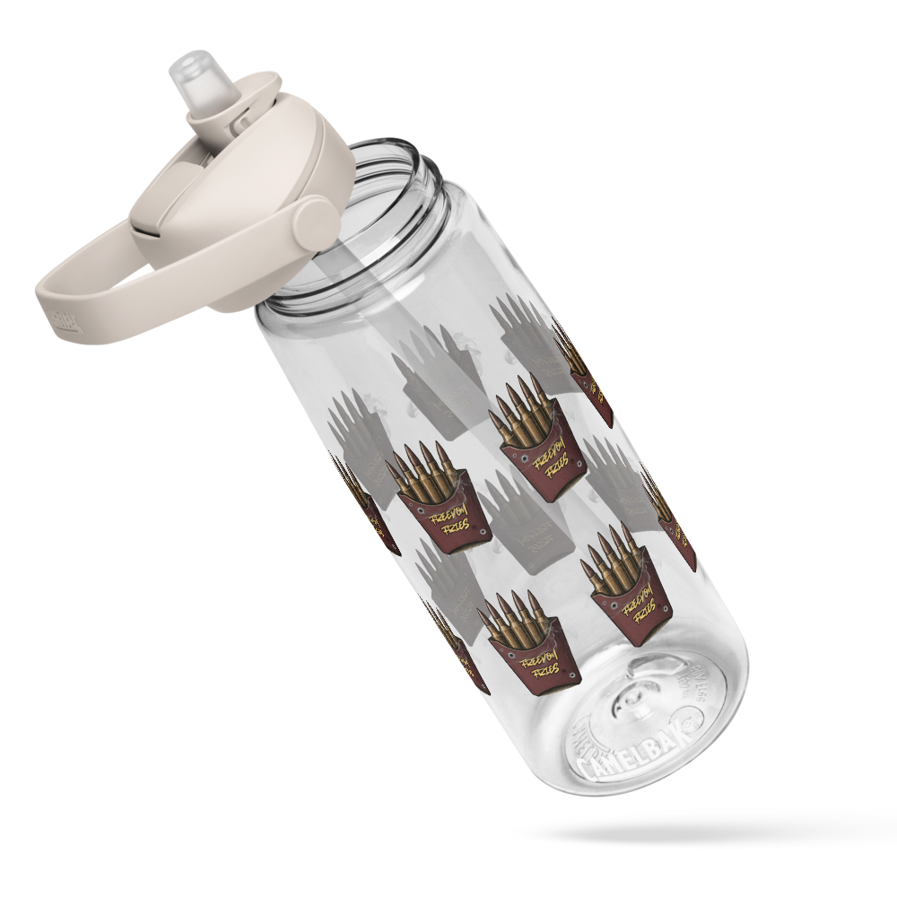 Flip straw water bottle